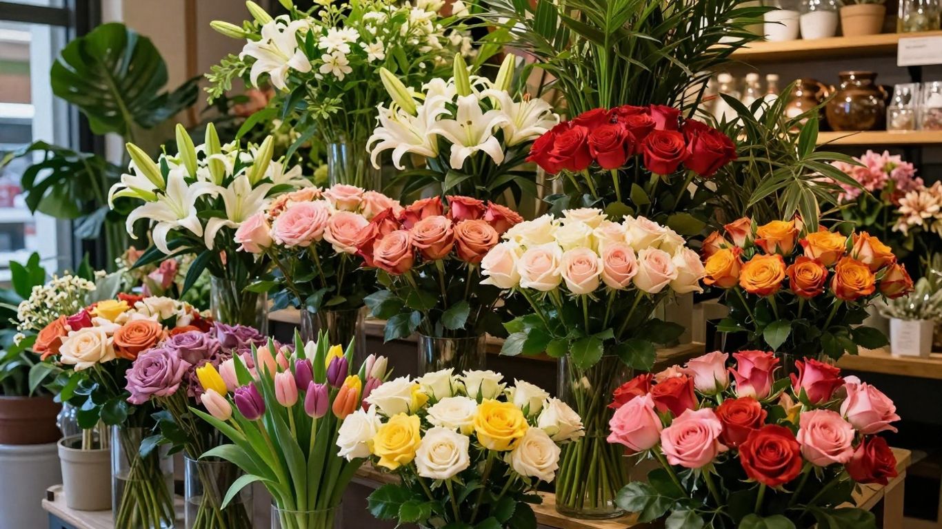 Beautiful floral arrangement at a flower shop in Altona.