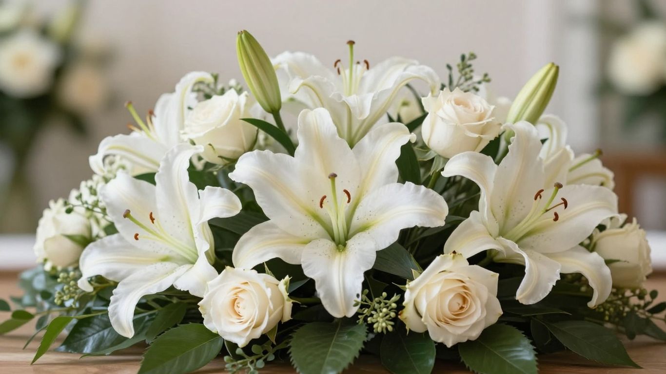 Elegant funeral flowers arrangement in Altona.